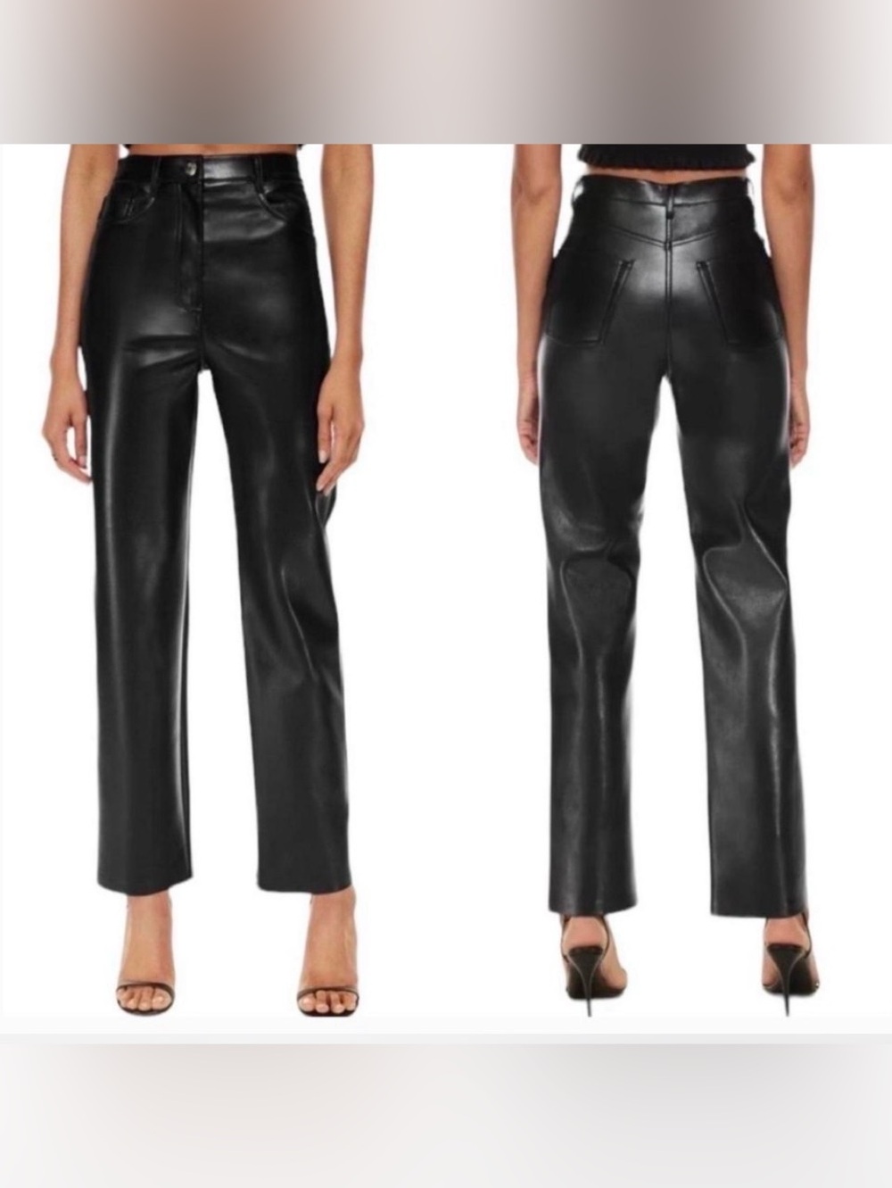 Wilfred Melina Black Faux Leather Straight-Leg Pants